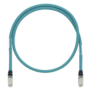 Patch Cord Cat6A de Grado Industrial 600V, Blindado SF/UTP, Calibre 26 AWG, Color Aqua, 5 Metros (16.40 Pies)