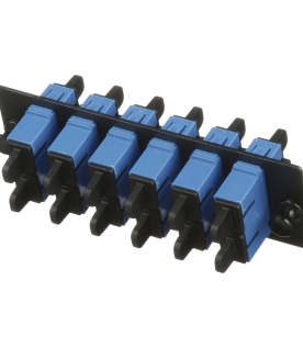 Placa Acopladora de Fibra Optica FAP, Con 6 Conectores SC Duplex (12 Fibras), Para Fibra Monomodo OS1/OS2, Color Azul
