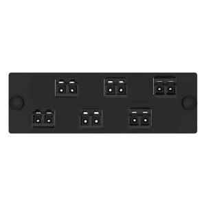 Placa Acopladora de Fibra Optica FAP, Con 6 Conectores LC Duplex (12 Fibras), Para Fibra Multimodo OM3/OM4, Color Negro