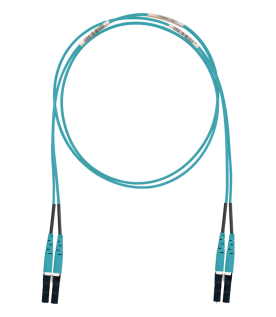 Jumper de Fibra Optica Multimodo 50/125 OM3, LC-LC Duplex, LSZH (Cero Halógenos), Color Aqua, 3 Metros (9.84 Pies)