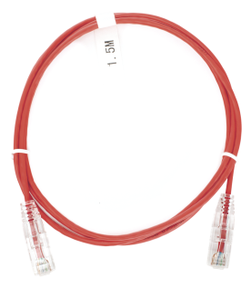 Cable de Parcheo Slim UTP Cat6 - 1.5 Metros (4.92 Pies) Rojo Diámetro Reducido (28 AWG)