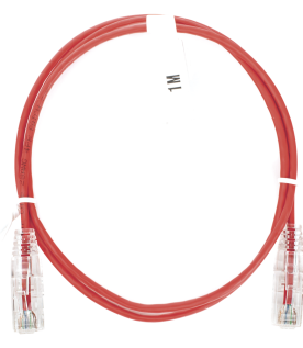 Cable de Parcheo Slim UTP Cat6 - 1 Metro (3.28 Pies), Rojo, Diámetro Reducido (28 AWG)