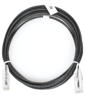 Cable de Parcheo Slim UTP Cat6 - 3 Metros (9.84 Pies) Negro Diámetro Reducido (28 AWG)