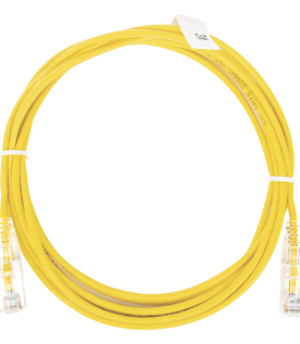 Cable de Parcheo Slim UTP Cat6 - 3 Metros (9.84 Pies) Amarillo Diámetro Reducido (28 AWG)