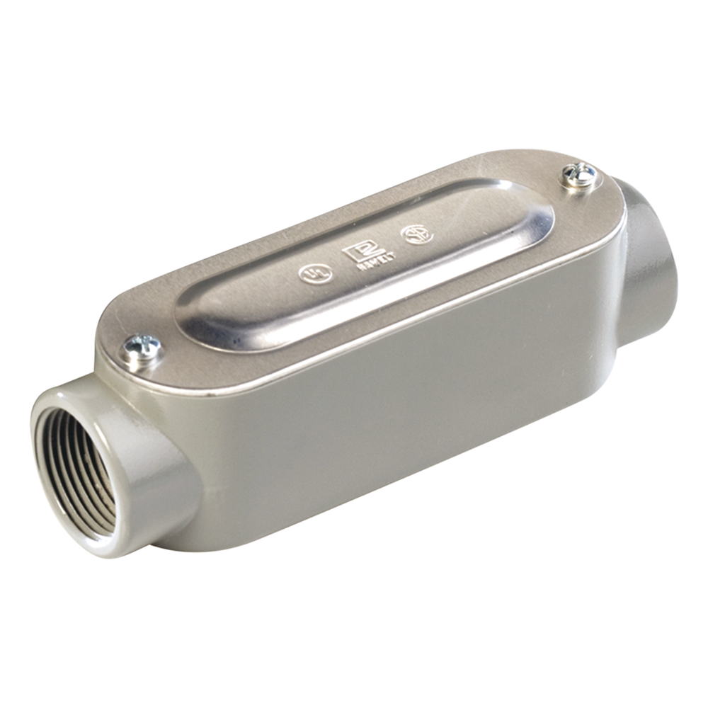 Caja oval roscada tipo C de 1 1/2" (38.1 mm) Incluye tapa y tornillos.