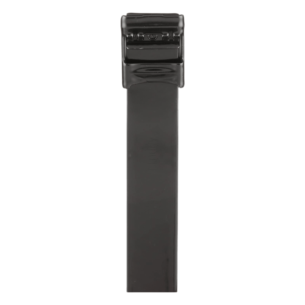 Cincho de Acero Inoxidable 316L con Recubrimiento en Nylon 11, 780 mm largo x 12.7mm ancho, Color Negro, Uso Interior/Exterior, Paquete de 50pz