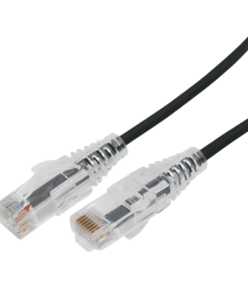 Cable de Parcheo Slim UTP Cat6A - 1 Metro (3.28 Pies) Negro, Diámetro Reducido (28 AWG)
