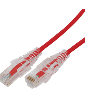 Cable de Parcheo Slim UTP Cat6A - 1 Metro (3.28 Pies) Rojo, Diámetro Reducido (28 AWG)
