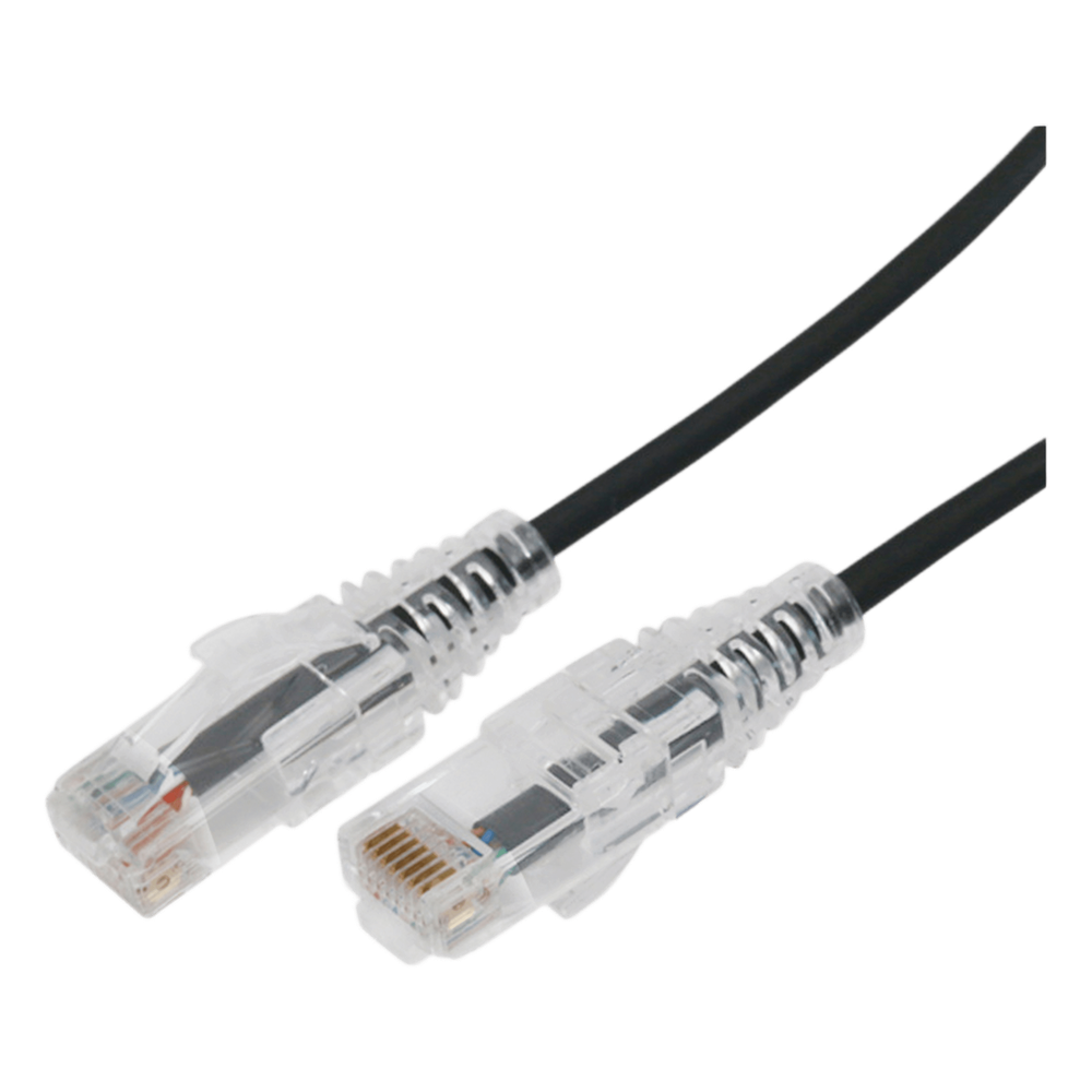 Cable de Parcheo Slim UTP Cat6A - 5 Metros (16.40 Pies) Negro, Diámetro Reducido (28 AWG)