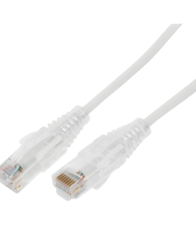 Cable de Parcheo Slim UTP Cat6A - 0.5 Metros (1.64 Pies) Blanco, Diámetro Reducido (28 AWG)