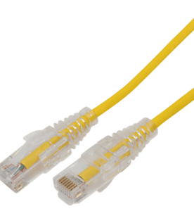 Cable de Parcheo Slim UTP Cat6A - 0.5 Metros (1.64 Pies) Amarillo, Diámetro Reducido (28 AWG)