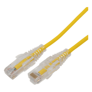 Cable de Parcheo Slim UTP Cat6A - 0.5 Metros (1.64 Pies) Amarillo, Diámetro Reducido (28 AWG)