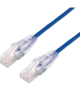 Cable de Parcheo Slim UTP Cat6A - 0.5 Metros (1.64 Pies) Azul, Diámetro Reducido (28 AWG)