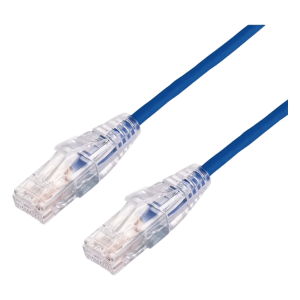 Cable de Parcheo Slim UTP Cat6A - 0.5 Metros (1.64 Pies) Azul, Diámetro Reducido (28 AWG)