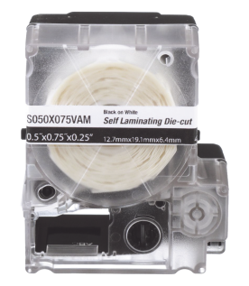 Casete de 200 Etiquetas Autolaminadas de 25.4 x 38.1 mm (1 x 1.5 Pulgadas), para Cables de 3.1 a 7 mm (0.12 a 0.28 Pulgadas) de Diámetro, Área de Impresión Color Blanco