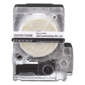 Casete de 200 Etiquetas Autolaminadas de 25.4 x 38.1 mm (1 x 1.5 Pulgadas), para Cables de 3.1 a 7 mm (0.12 a 0.28 Pulgadas) de Diámetro, Área de Impresión Color Blanco
