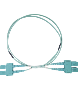 Jumper de Fibra Óptica Multimodo OM3 50/125 SC-SC OFNR (Riser), 2.0 mm, Dúplex, Aqua, 3 Metros (9.84 Pies)