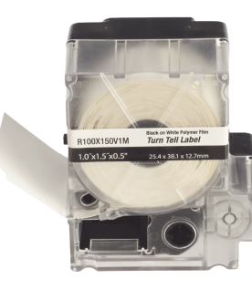 Casete de 100 Etiquetas Autolaminadas Turn-Tell, con Rotación para Mejor Visibilidad, para Cables de Redes de Cobre o Fibra Óptica, de 5.5 a 7.1 mm (0.22 a 0.28 pulgadas) de Diámetro