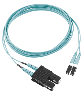 Jumper de Fibra Optica Multimodo 50/125 OM3, LC-SC Duplex, OFNR (Riser), Color Aqua, 30 Metros (98.43 Pies)