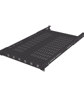 Charola Ventilada para Soportar Equipos en Rack, Profundidad Ajustable de 495 a 965 mm, 1U, Color Negro