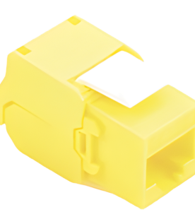 Módulo Jack Keystone Cat6A (Toolless), con Terminación en Ángulo 180 - Color Amarillo, Compatible con Faceplate y Patchpanel Linkedpro