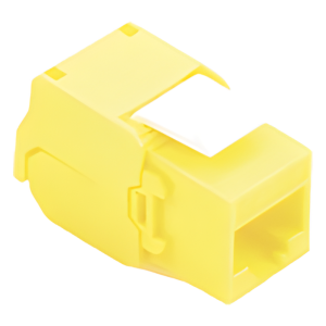 Módulo Jack Keystone Cat6A (Toolless), con Terminación en Ángulo 180 - Color Amarillo, Compatible con Faceplate y Patchpanel Linkedpro
