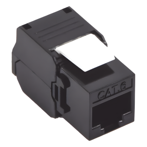 Módulo Jack Keystone Cat6A (Toolless), con Terminación en Ángulo 180 - Color Negro, Compatible con Faceplate y Patchpanel Linkedpro