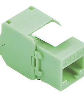 Módulo Jack Keystone Cat6 (Toolless), con Terminación en Ángulo 180 - Color Verde, Compatible con Faceplate y Patchpanel Linkedpro