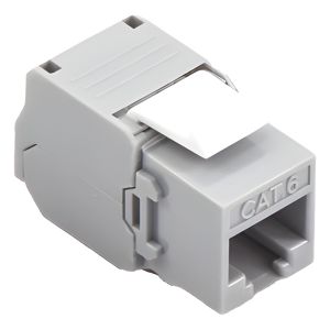 Módulo Jack Keystone Cat6 (Toolless), con Terminación en Ángulo 180 Grados Color Gris, Compatible con Faceplate y Patchpanel Linkedpro