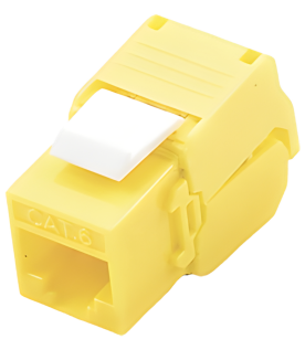 Módulo Jack Keystone Cat6 (Toolless), con Terminación en Ángulo 180 - Color Amarillo, Compatible con Faceplate y Patchpanel Linkedpro