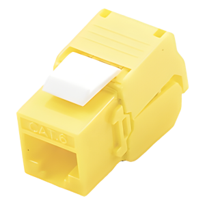 Módulo Jack Keystone Cat6 (Toolless), con Terminación en Ángulo 180 - Color Amarillo, Compatible con Faceplate y Patchpanel Linkedpro