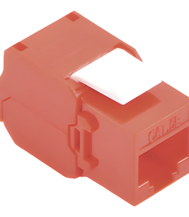 Módulo Jack Keystone Cat6 (Toolless), con Terminación en Ángulo 180 - Color Rojo, Compatible con Faceplate y Patchpanel Linkedpro