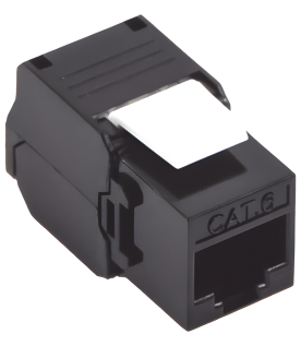 Módulo Jack Keystone Cat6 (Toolless), con Terminación en Ángulo 180 - Color Negro, Compatible con Faceplate y Patchpanel Linkedpro