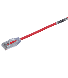 Cable de Parcheo TX6, UTP Cat6, Diámetro Reducido (28AWG), Color Rojo, 0.5 Metros (1.64 Pies)