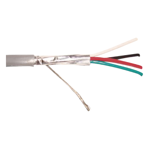 Bobina de 305 m (1000 ft) / Cable para Alarma 4x18 AWG / Blindado / Riser / Gris