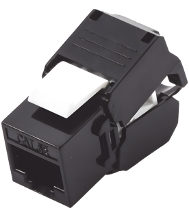 Módulo Jack Keystone Cat5e (Toolless), con Terminación en Ángulo 180 - Color Negro, Compatible con Faceplate y Patchpanel Linkedpro