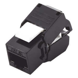 Módulo Jack Keystone Cat5e (Toolless), con Terminación en Ángulo 180 - Color Negro, Compatible con Faceplate y Patchpanel Linkedpro