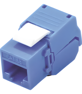 Módulo Jack Keystone Cat5e (Toolless), con Terminación en Ángulo 180 - Color Azul, Compatible con Faceplate y Patchpanel Linkedpro