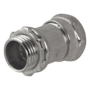 Conector Recto Compresión de Acero Galvanizado para Pared Delgada de 1" .