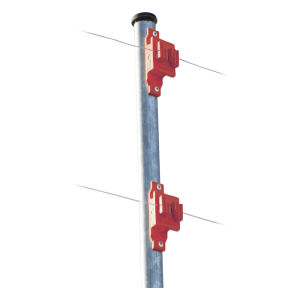 Aislador de Paso Rojo Reforzado para Cercos Eléctricos / Aislamiento hasta 18 kV / Resistente a Clima Extremo / Polipropileno y Policarbonato