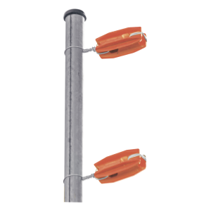Aislador de Esquina Naranja para Cercos Eléctricos / 18 kV / Resinas Vírgenes / Resistencia 7.5-10.2 kg / Anti UV / 66 mm x 31.6 mm