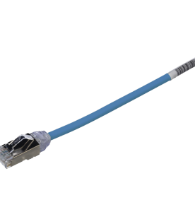 Patch Cord Cat6A, Diametro Reducido 28 AWG, Blindado S/FTP, CM/LS0H, 0.20 Metros (0.66 Pies), Color Azul