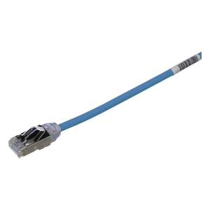 Patch Cord Cat6A, Diametro Reducido 28 AWG, Blindado S/FTP, CM/LS0H, 0.20 Metros (0.66 Pies), Color Azul