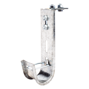 Soporte (Gancho) tipo J-Hook, hasta 14 cables Cat6, ideal para soportar cableado en los espacios de manipulación al aire, Para instalación en interior
