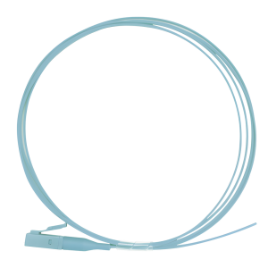 Pigtail de Fibra Óptica Simplex LC, PVC, OM4 50/125, Aqua, 1 Metro (3.28 Pies)