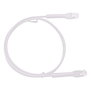 Mini Patch Cord Cat6 Ultra Slim 2 Metros (6.56 Pies) Blanco Ahorra Espacio sin Organizadores, con Bota Flexible