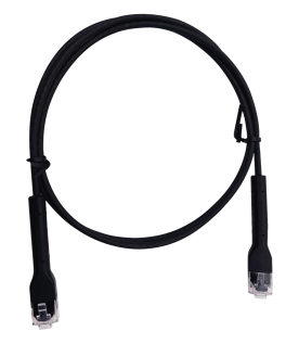 Mini Patch Cord Cat6 Ultra Slim 1 Metro (3.28 Pies) Negro  Ahorra Espacio sin Organizadores, con Bota Flexible