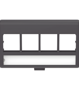 Placa de Mobiliario Modular Estándar, Salidas Para 4 Puertos Keystone, Color Negro