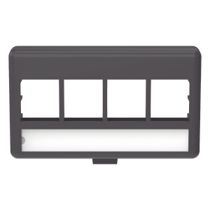 Placa de Mobiliario Modular Estándar, Salidas Para 4 Puertos Keystone, Color Negro