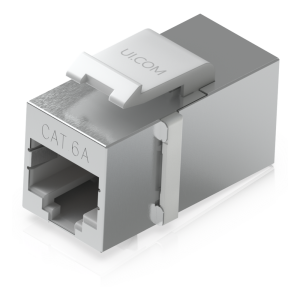 Keystone Coupler Cat6A Pass-Through para Cable Ethernet Preterminado, Instalación Snap-In en Patch Panel, Paquete con 12 Piezas